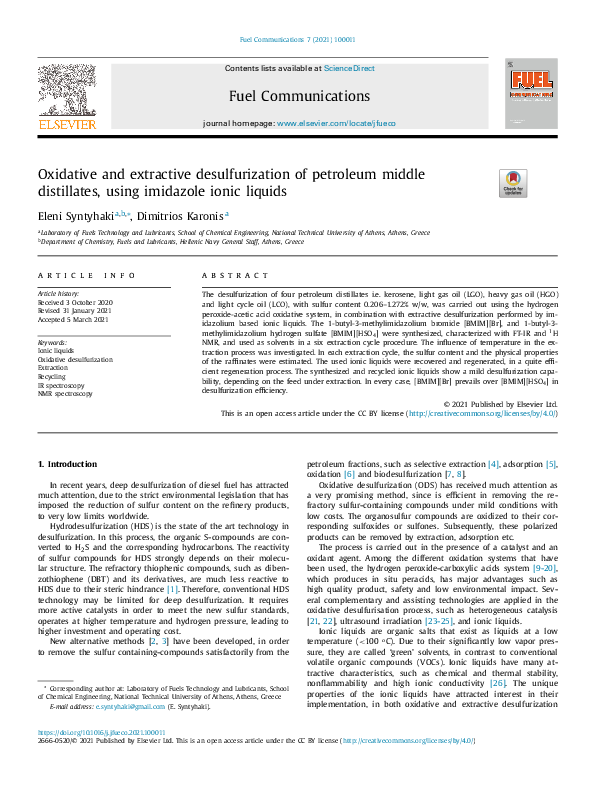 (PDF) Oxidative and extractive desulfurization of petroleum middle ...