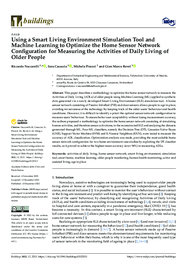 (PDF) Using a Smart Living Environment Simulation Tool and Machine ...