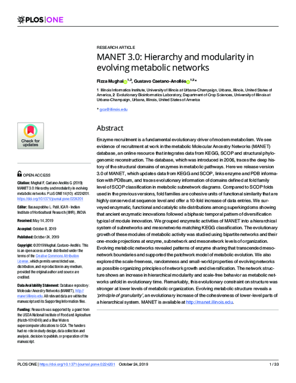 (PDF) MANET 3.0: Hierarchy and modularity in evolving metabolic networks