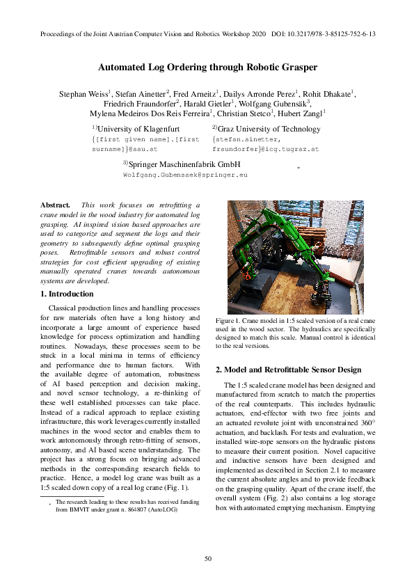 (PDF) Automated Log Ordering through Robotic Grasper