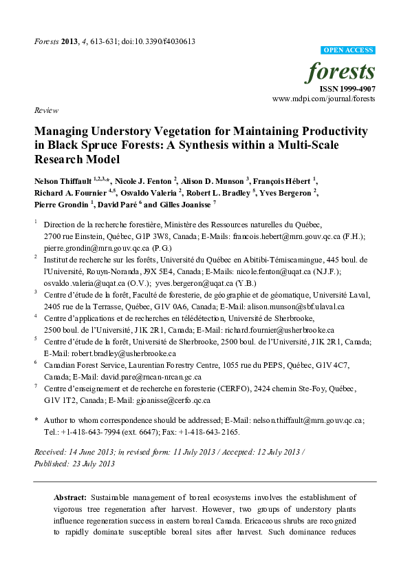 (PDF) Managing Understory Vegetation for Maintaining Productivity in ...
