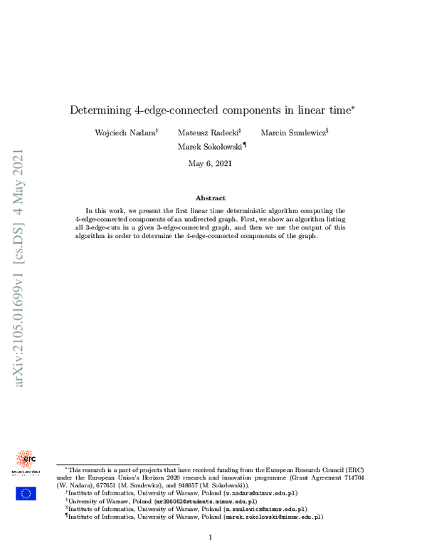 (PDF) Determining 4-edge-connected components in linear time