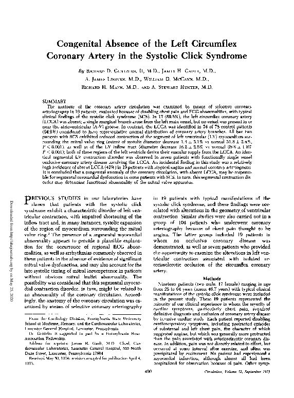 (PDF) Congenital absence of the left circumflex coronary artery in the ...