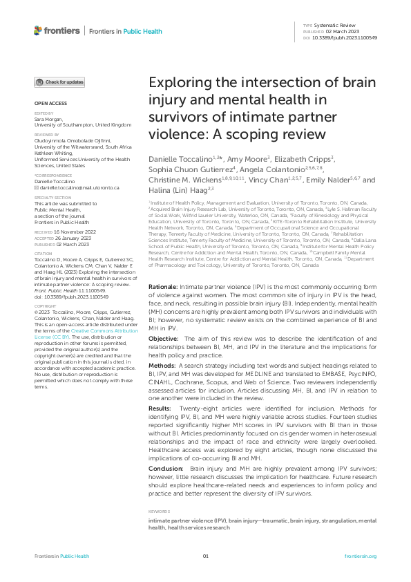 (PDF) Exploring the intersection of brain injury and mental health in ...