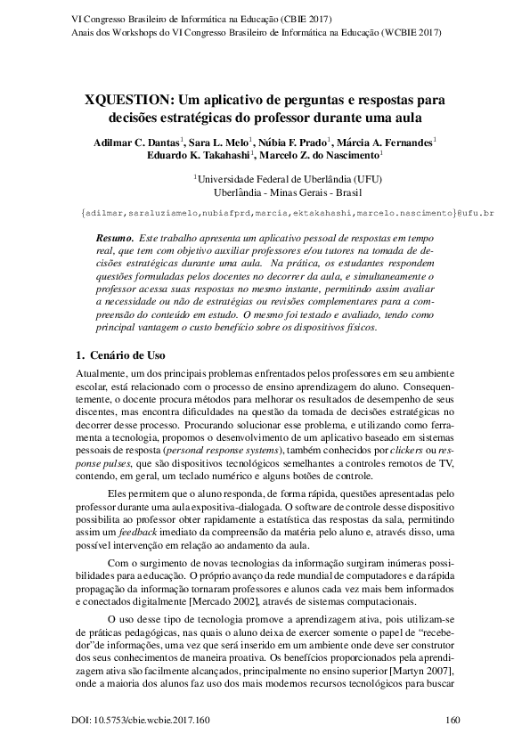 (PDF) XQUESTION: Um aplicativo de perguntas e respostas para decisões ...