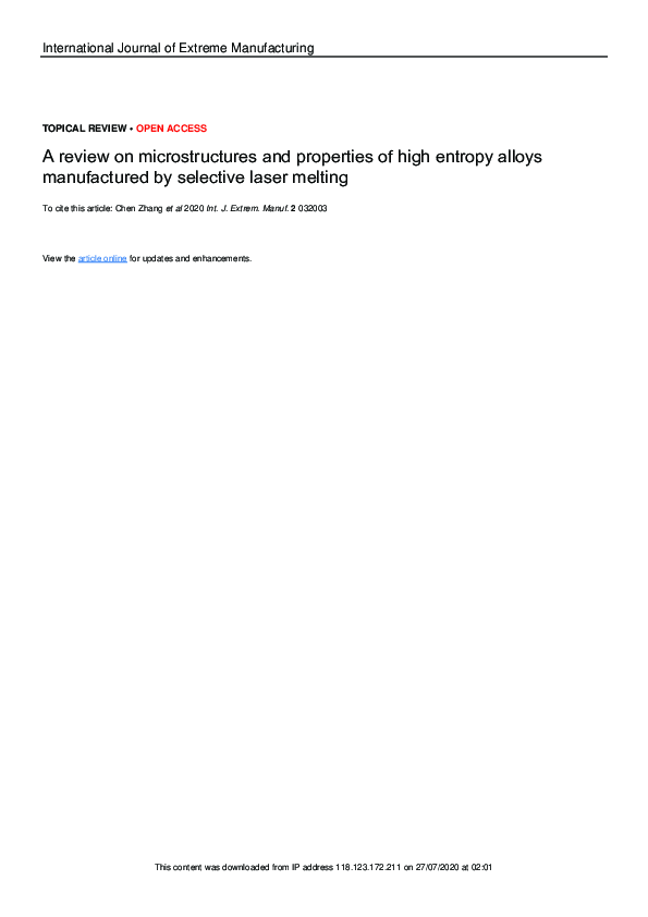 (PDF) A review on microstructures and properties of high entropy alloys ...