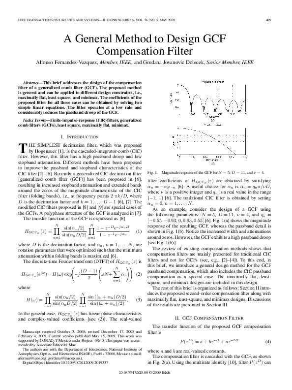 (PDF) A General Method to Design GCF Compensation Filter