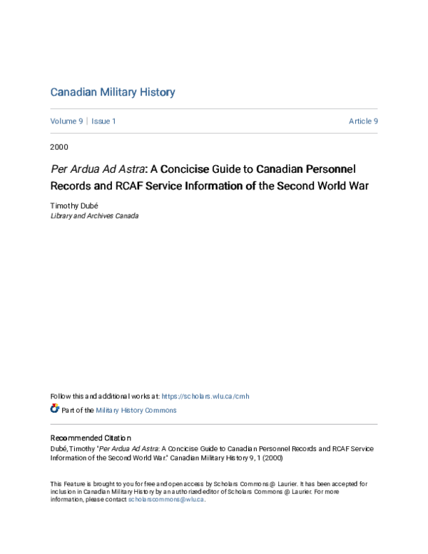 (PDF) Per Ardua Ad Astra: A Concicise Guide to Canadian Personnel ...
