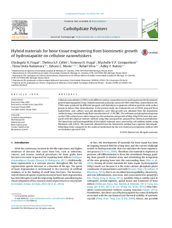 (PDF) Hybrid materials for bone tissue engineering from biomimetic ...