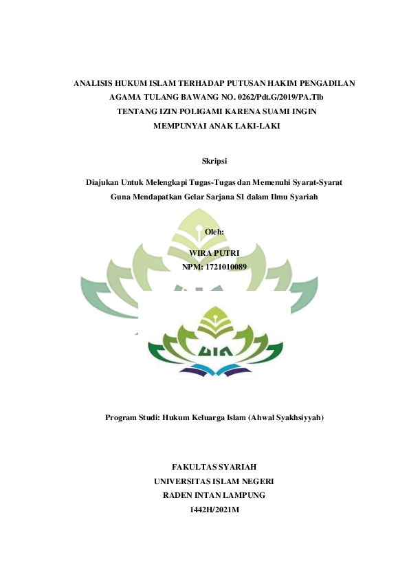 (PDF) ANALISIS HUKUM ISLAM TERHADAP PUTUSAN HAKIM PENGADILAN AGAMA ...