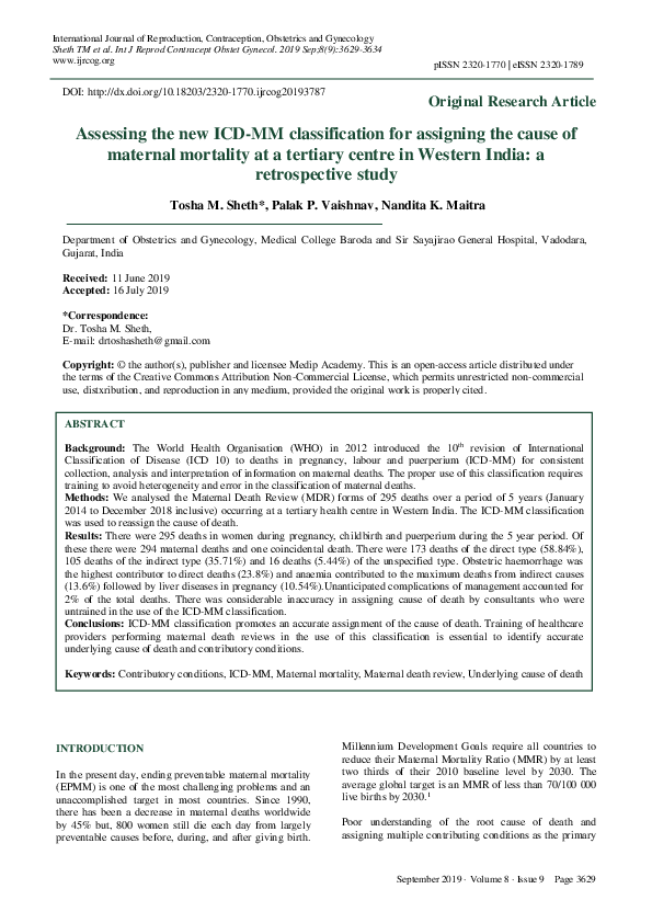 (PDF) Assessing the new ICD-MM classification for assigning the cause ...