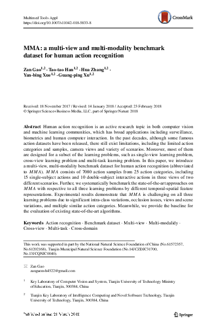 (PDF) MMA: a multi-view and multi-modality benchmark dataset for human ...
