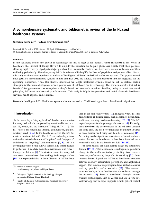 (PDF) A comprehensive systematic and bibliometric review of the IoT ...