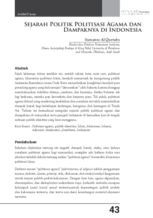 Perbedaan agama dan polarisasi politik