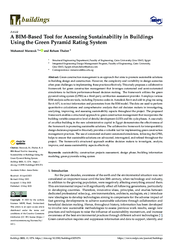 (PDF) A BIM-Based Tool for Assessing Sustainability in Buildings Using ...