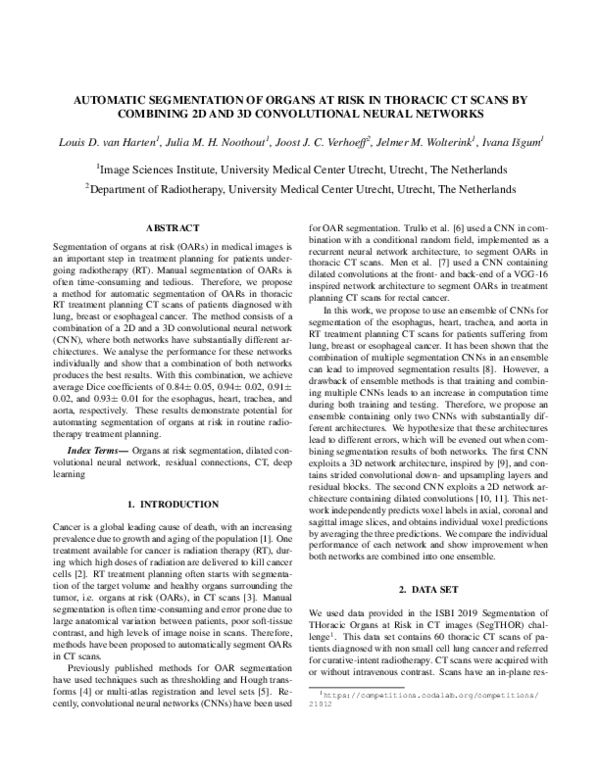 (PDF) Automatic Segmentation of Organs at Risk in Thoracic CT scans by ...