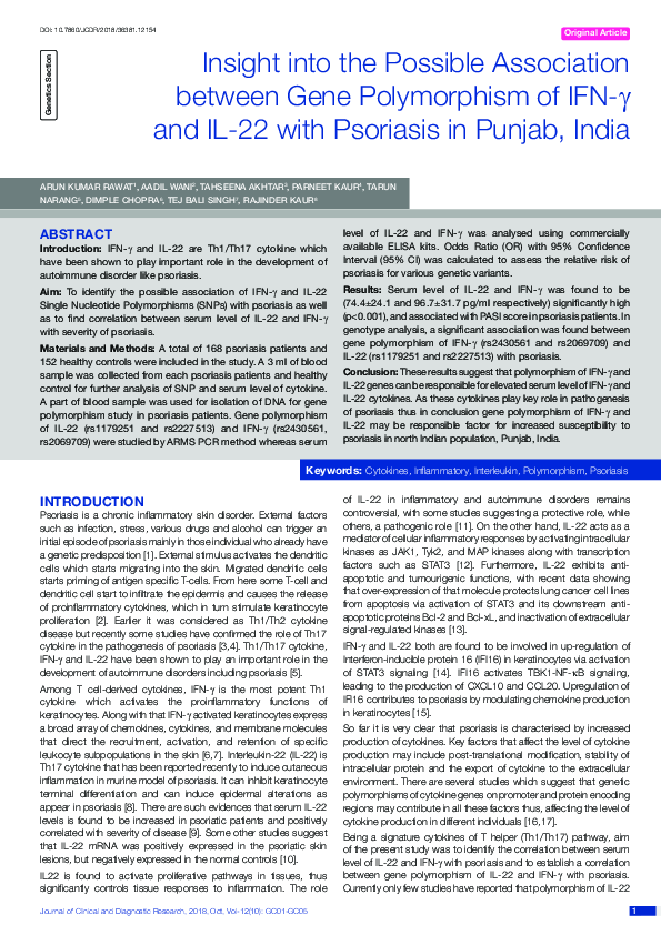 (PDF) Insight into the Possible Association between Gene Polymorphism ...