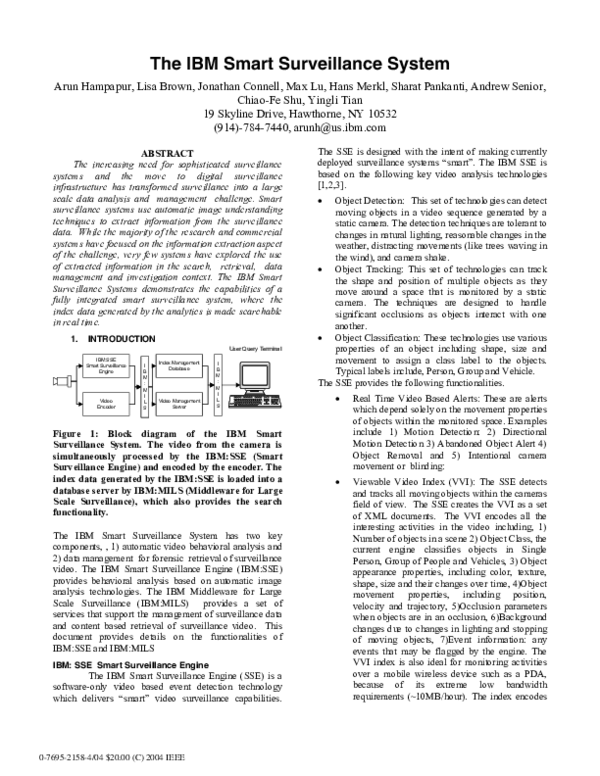 (PDF) The IBM Smart Surveillance System