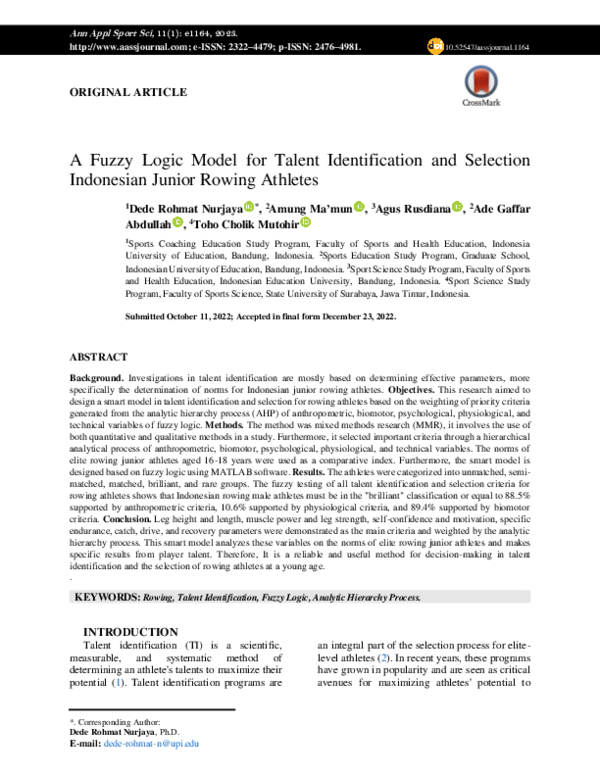 (PDF) A Fuzzy Logic Model for Talent Identification and Selection ...