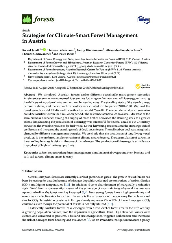 (PDF) Strategies for Climate-Smart Forest Management in Austria