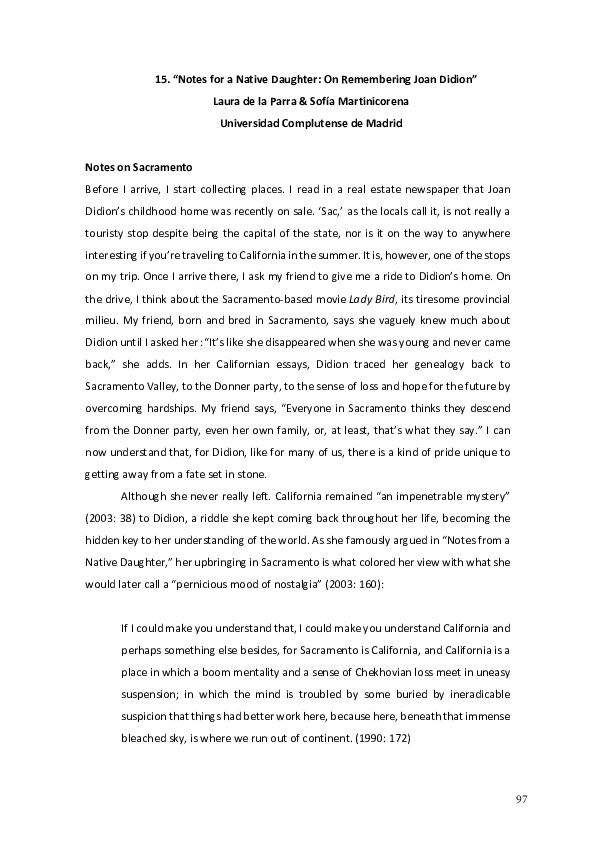 Joan Didion Notes From A Native Daughter