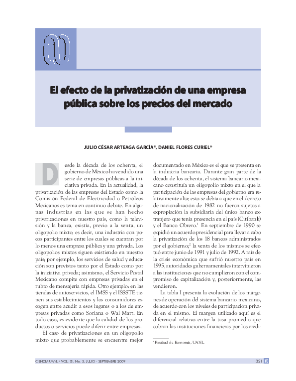 (PDF) El efecto de la privatización de una empresa pública sobre los ...