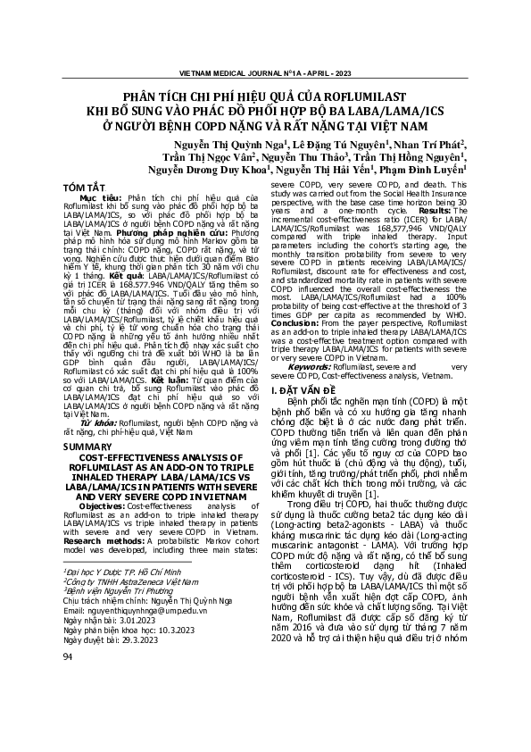 (PDF) Phân Tích Chi Phí Hiệu Quả Của Roflumilast Khi Bổ Sung Vào Phác ...