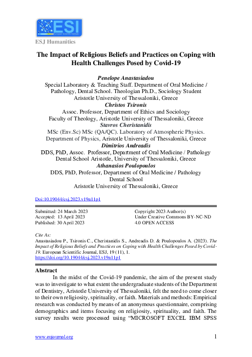 (PDF) The Impact of Religious Beliefs and Practices on Coping with ...
