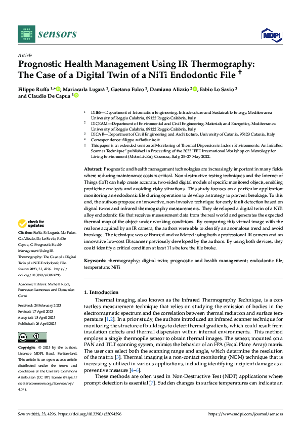 (PDF) Prognostic Health Management Using IR Thermography: The Case of a ...