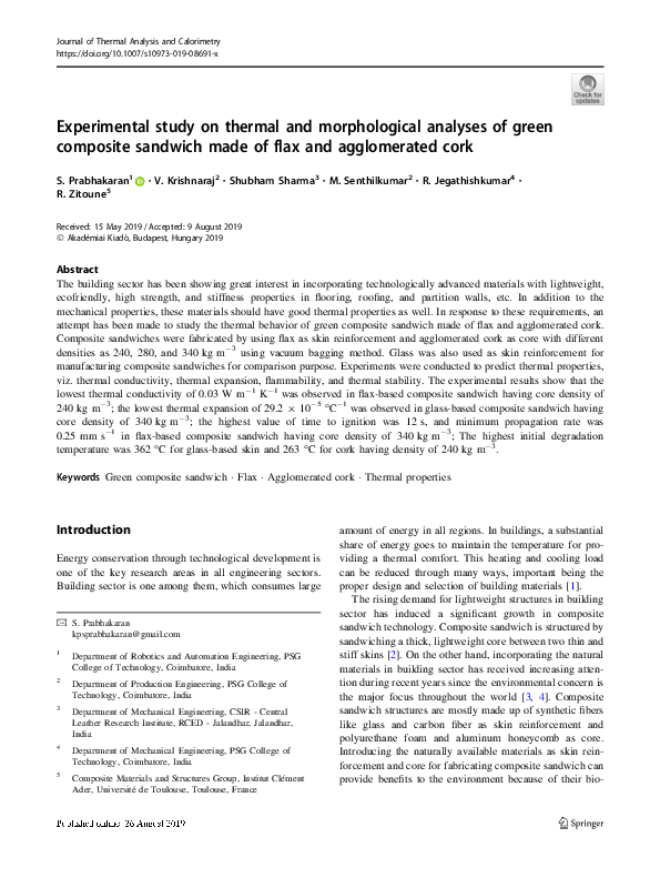 (PDF) Experimental study on thermal and morphological analyses of green ...