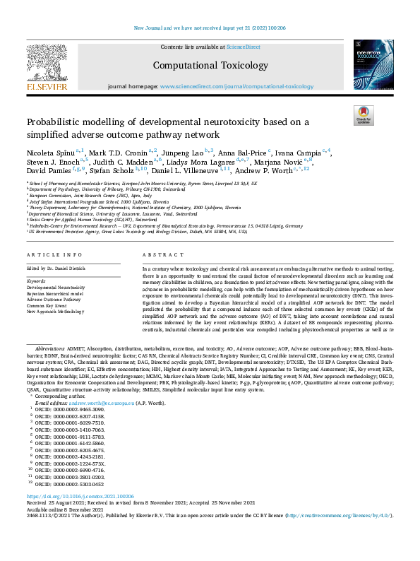 (PDF) Probabilistic modelling of developmental neurotoxicity based on a ...