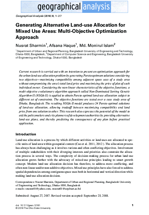 (PDF) Generating Alternative Land‐use Allocation for Mixed Use Areas ...