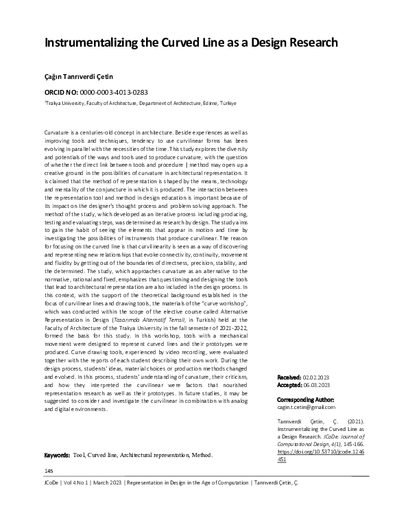 (PDF) Instrumentalizing the Curved Line as a Design Research