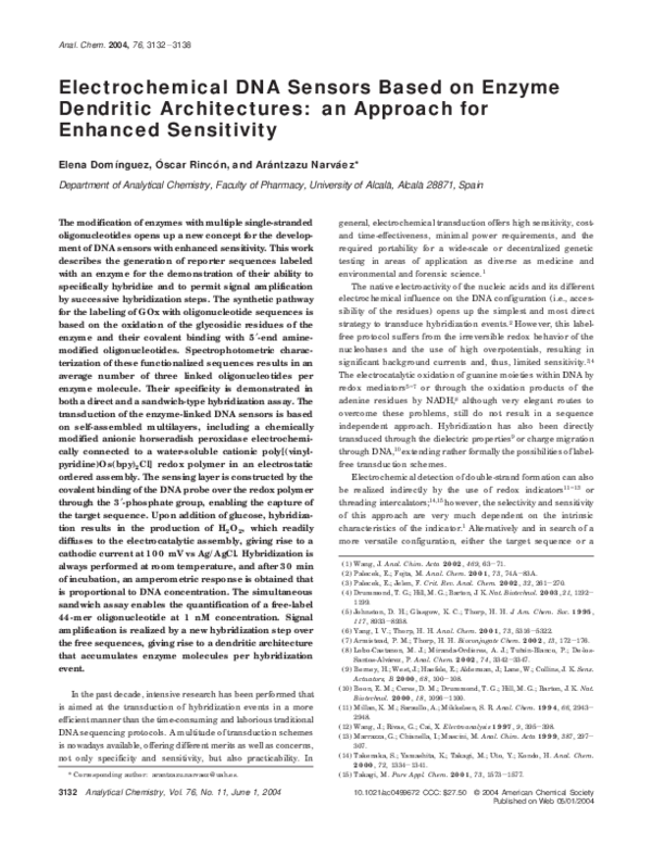 (PDF) Electrochemical DNA Sensors Based on Enzyme Dendritic ...