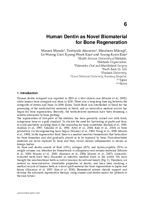 (PDF) Human Dentin as Novel Biomaterial for Bone Regeneration