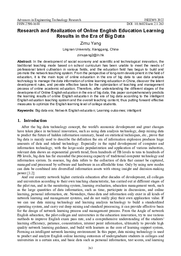 (PDF) Research and Realization of Online English Education Learning ...