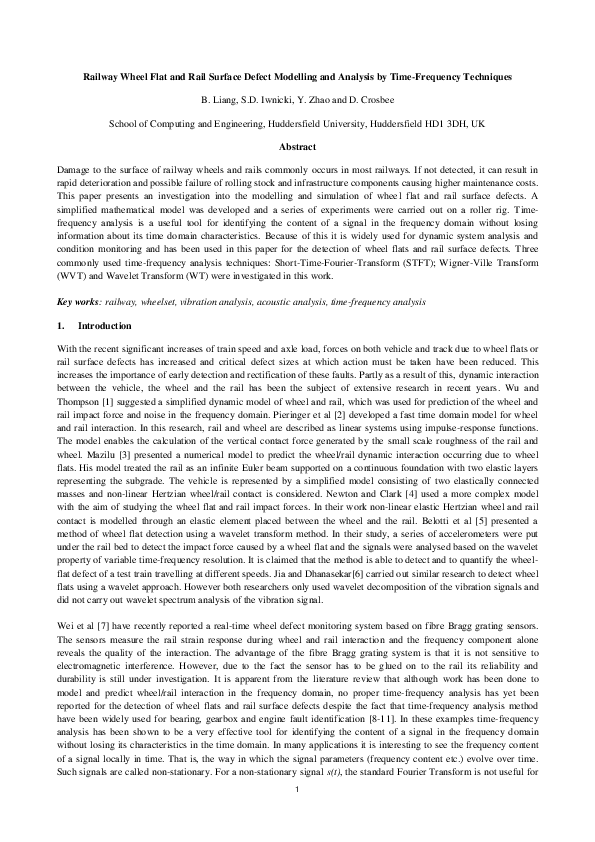 (PDF) Railway wheel-flat and rail surface defect modelling and analysis ...
