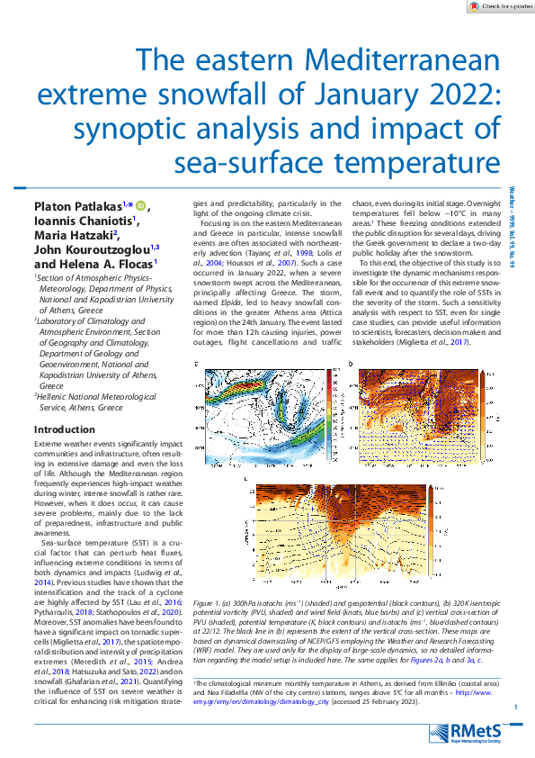 (PDF) The eastern Mediterranean extreme snowfall of January 2022 ...