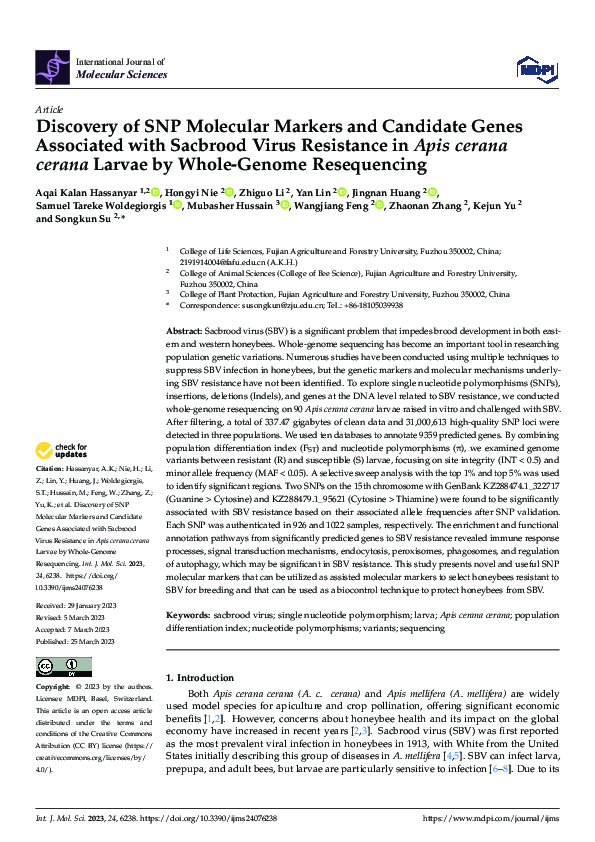 (PDF) Discovery of SNP Molecular Markers and Candidate Genes Associated ...