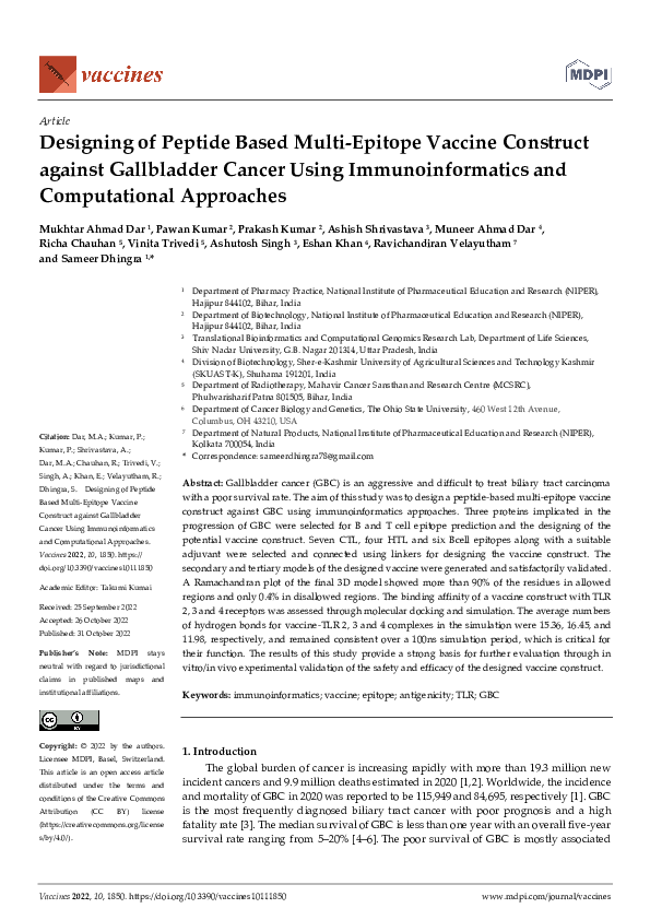 (PDF) Designing of peptide based multi-epitope vaccine construct ...
