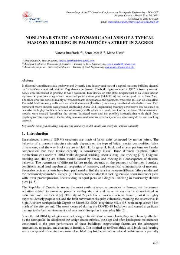 (PDF) Nonlinear Static and Dynamic Analysis of a Typical Masonry ...