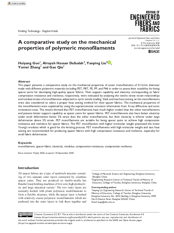 (PDF) A comparative study on the mechanical properties of polymeric ...