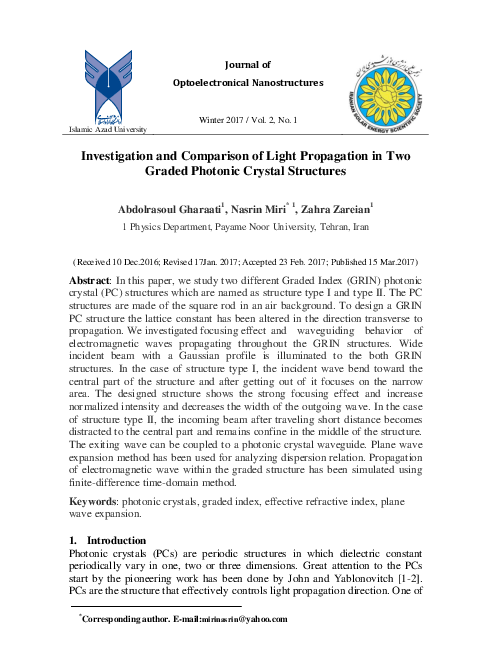 (PDF) Investigation and Comparison of Light Propagation in Two Graded ...