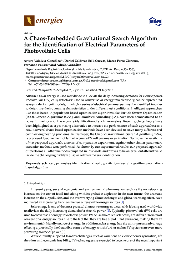 (PDF) A Chaos-Embedded Gravitational Search Algorithm for the ...