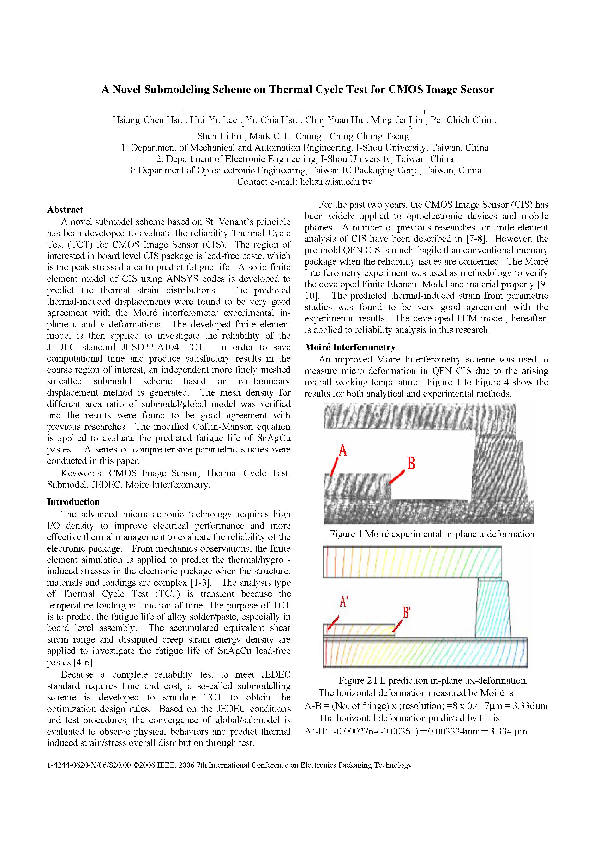 (PDF) A Novel Submodeling Scheme on Thermal Cycle Test for CMOS Image ...