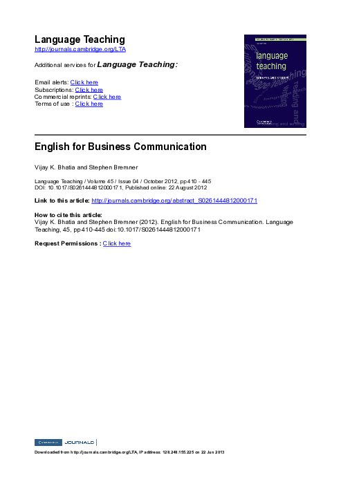 (PDF) English for Business Communication