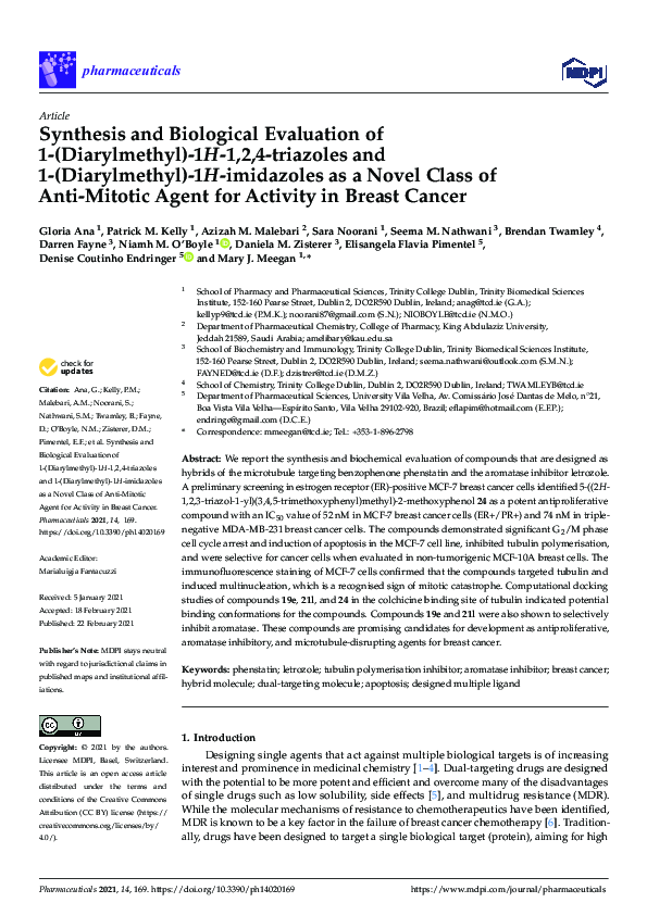 (PDF) Synthesis and Biological Evaluation of 1-(Diarylmethyl)-1H-1,2,4 ...