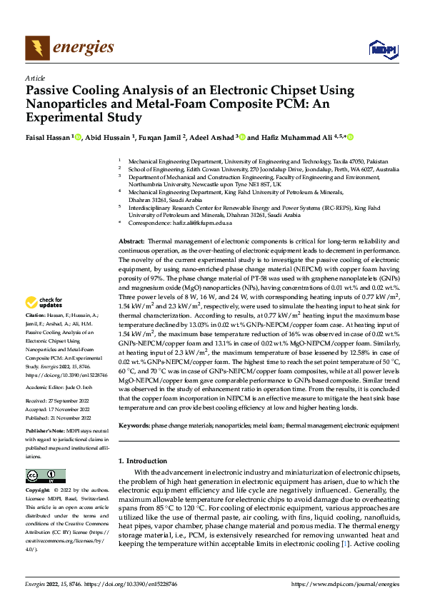 (PDF) Passive Cooling Analysis of an Electronic Chipset Using ...