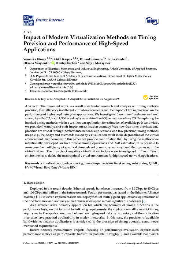 (PDF) Impact of Modern Virtualization Methods on Timing Precision and ...