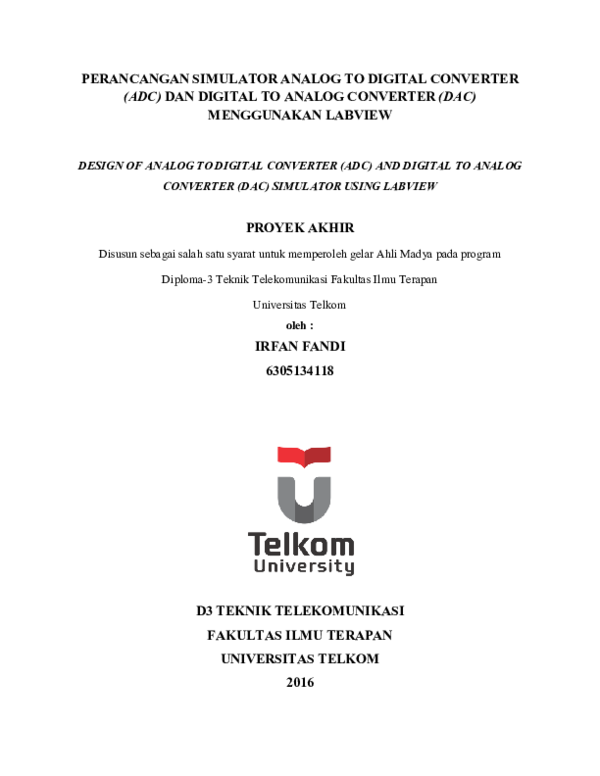 (PDF) Perancangan Simulator Analog to Digital Converter (Adc) Dan
